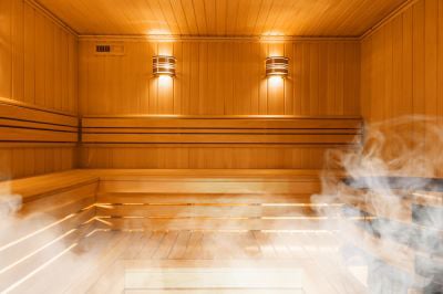 Sauna heater cleaning by skilled technician